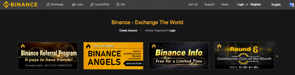 Binance interface