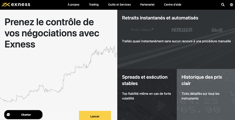capture d'ecran exness interface
