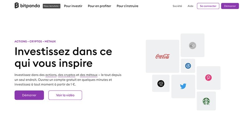 bitpanda capture d'ecran interface
