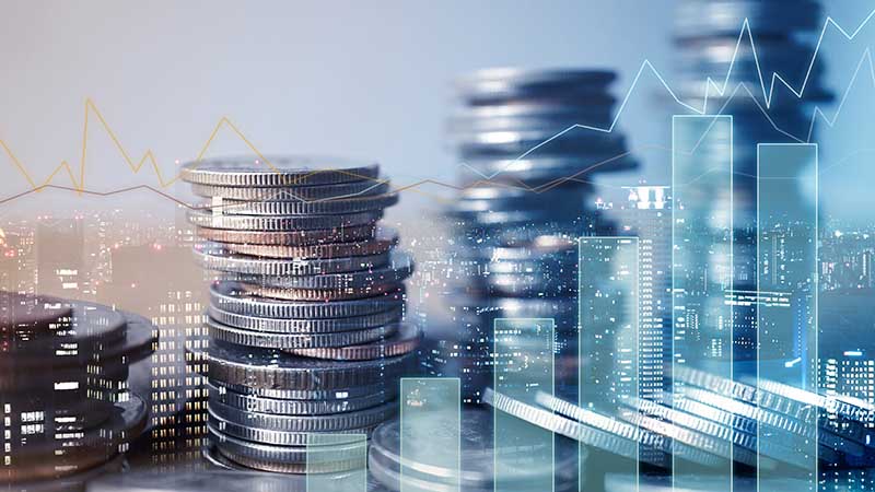 une illustration montrant des petites pièces de monnaie et un agrandissement de la bourse.